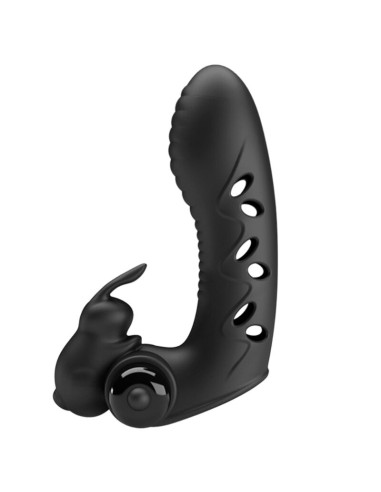 PRETTY LOVE - COUVERCLE DE DOIGT VIBRATEUR LAPIN NOIR VANCE 9 