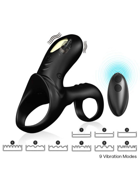 ARMONY - RANGER DOUBLE VIBRATOR RING FOR COUPLES BLACK 5 