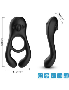 ARMONY - VEYRON DOUBLE VIBRATOR RING TOY FOR COUPLES BLACK 3 