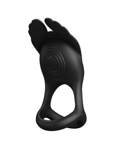 PRETTY LOVE - SILAS VIBRANT PENIS RING 7 VIBRATIONS BLACK SILICONE 9 