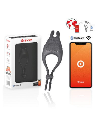 ONINDER - ANELLO VIBRATORE REGOLABILE RICARICABILE PAMPA CON STIMOLATORE CLITORIDE 10 VELOCITÀ - APP GRATUITA 10 