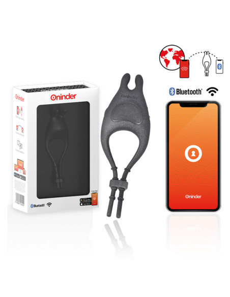 ONINDER - ANELLO VIBRATORE REGOLABILE RICARICABILE PAMPA CON STIMOLATORE CLITORIDE 10 VELOCITÀ - APP GRATUITA 10 