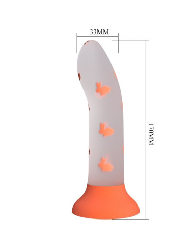 PRETTY LOVE - DILDO MAGICO NIGHTFALL SENZA VIBRAZIONI ARANCIO LUMINOSO 4 