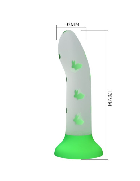 PRETTY LOVE - DILDO MAGICO NIGHTFALL SENZA VIBRAZIONI VERDE LUMINOSO 4 