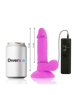 DIVERSIA - FLEXIBLER VIBRIERENDER DILDO LILA 17 CM -O- 3.3 CM 9 