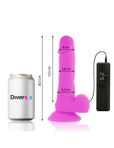 DIVERSIA - FLEXIBLER VIBRIERENDER DILDO LILA 20.5 CM -O- 4.2 CM 9 