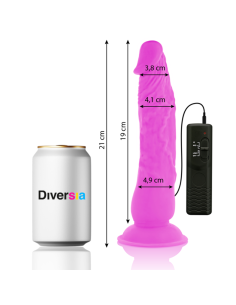 DIVERSIA - DILDO VIBRANTE FLESSIBILE VIOLA 21 CM -O- 4.9 CM 9 