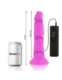 DIVERSIA - FLEXIBLER VIBRIERENDER DILDO LILA 23 CM -O- 4.3 CM 8 