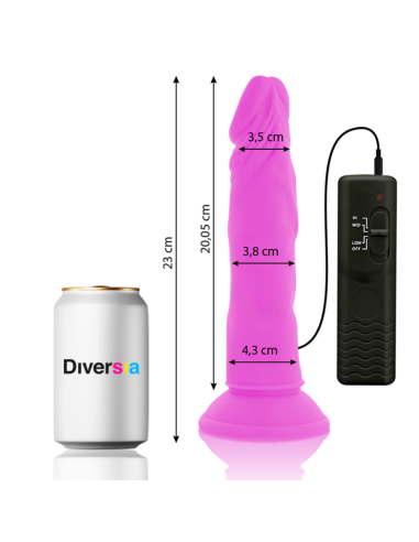 DIVERSIA - DILDO VIBRANTE FLESSIBILE VIOLA 23 CM -O- 4.3 CM 8 