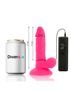 DIVERSIA - DILDO VIBRANTE FLESSIBILE ROSA 17 CM -O- 3.3 CM 9 