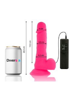 DIVERSIA - DILDO VIBRANT FLEXIBLE ROSE 20.5 CM -O- 4.2 CM 9 