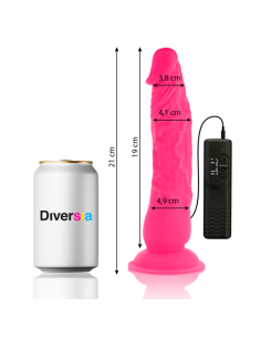 DIVERSIA - FLEXIBLER VIBRIERENDER DILDO ROSA 21 CM -O- 4.9 CM 9 