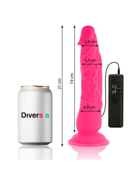 DIVERSIA - DILDO VIBRANT FLEXIBLE ROSE 21 CM -O- 4.9 CM 9 