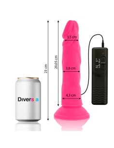 DIVERSIA - DILDO FLESSIBILE CON VIBRAZIONE ROSA 23 CM -O- 4.3 CM 9 