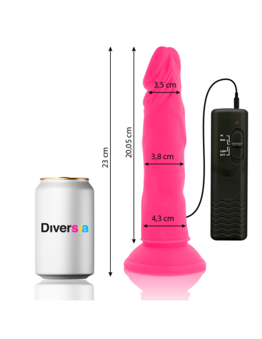 DIVERSIA - FLEXIBLE VIBRATING DILDO PINK 23 CM -O- 4.3 CM 9 