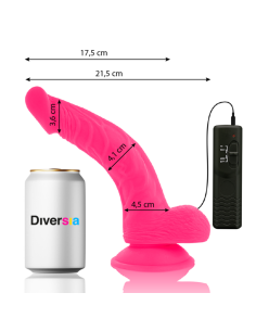 DIVERSIA - FLEXIBLER VIBRIERENDER DILDO ROSA 21.5 CM -O- 4.5 CM 9 