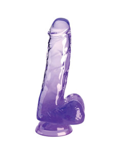 KING COCK - CLEAR PENE REALISTICO CON SFERE 13.5 CM VIOLA 2 