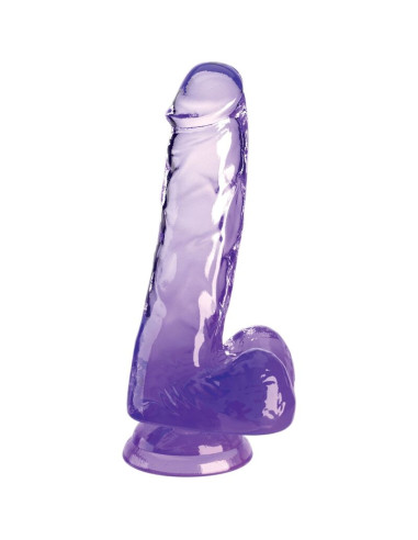 KING COCK - CLEAR PÉNIS RÉALISTE AVEC BOULES 13.5 CM VIOLET 2 