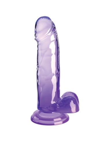 KING COCK - CLEAR REALISTIC PENIS WITH BALLS 15.2 CM PURPLE 2 