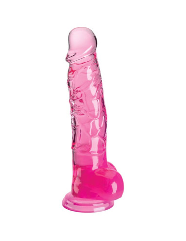 KING COCK - CLEAR PENE REALISTICO CON SFERE 16.5 CM ROSA 2 