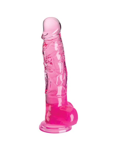 KING COCK - CLEAR REALISTIC PENIS WITH BALLS 16.5 CM PINK 2 