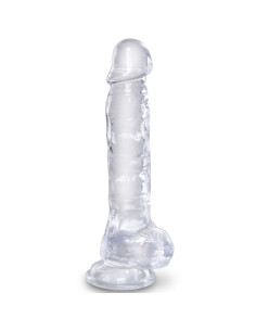 KING COCK - CLEAR REALISTISCHER PENIS MIT EIEREN 16.5 CM TRANSPARENT 5 