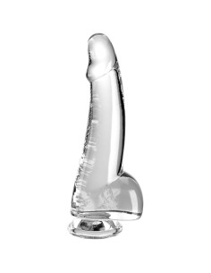 KING COCK - CLEAR DILDO CON TESTICOLI 15.2 CM TRASPARENTE 2 