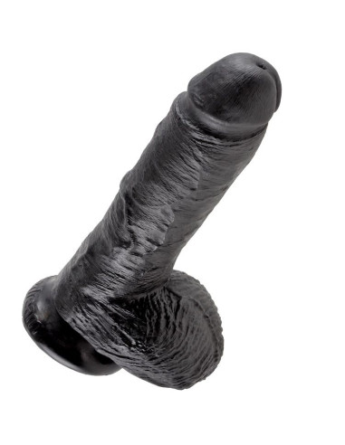 KING COCK - 8 DILDO SCHWARZ MIT EIER 20.3 CM 5 