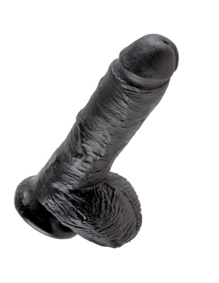 KING COCK - 8 DILDO SCHWARZ MIT EIER 20.3 CM 5 