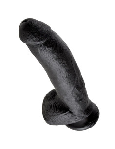 KING COCK - 9 DILDO SCHWARZ MIT EIER 22.9 CM 5 