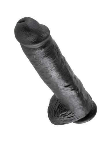 KING COCK - 11 DILDO SCHWARZ MIT EIER 28 CM 5 