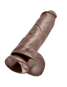 KING COCK - 11 GODE MARRON AVEC BOULES 28 CM 5 