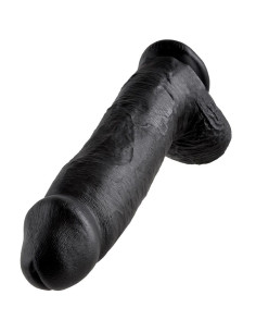 KING COCK - 12 DILDO SCHWARZ MIT EIER 30.48 CM 5 