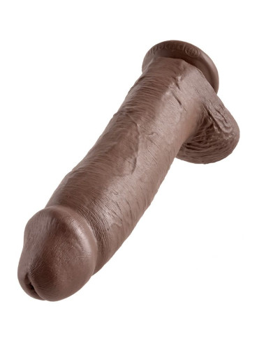 KING COCK - 12 DILDO BRAUN MIT EIER 30.48 CM 5 