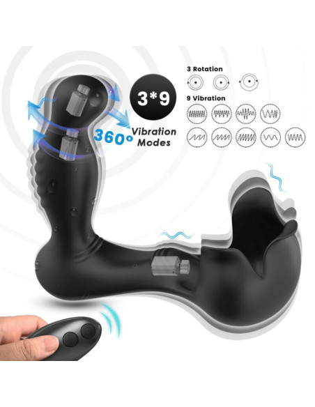 ARMONY - VIBRATEUR SURROUND ANAL & STIMULATEUR TESTICULOS TÉLÉCOMMANDE NOIR 4 