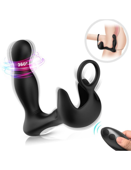 ARMONY - VIBRATEUR SURROUND ANAL & STIMULATEUR TESTICULOS & ANNEAU TÉLÉCOMMANDE NOIR 3 