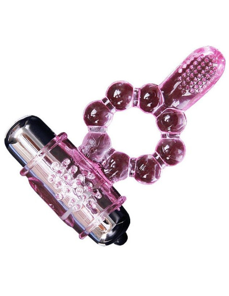 BAILE - ANELLO IN SILICONE 10 RITMI DI LINGUA CON VIBRAZIONE ROSA 10 