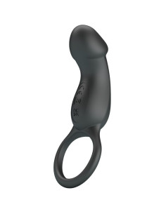 PRETTY LOVE - TRAE VIBRATING BLACK RING WITH STIMULATOR