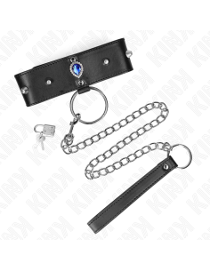 KINK - HALSKETTE 65 CM MIT BAND MIT BLAUEN DIAMANTEN...