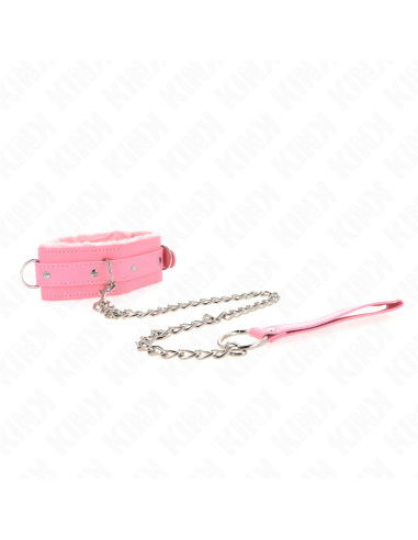 KINK - HALSBAND MIT LEINE 65 CM MIT EINSCHRÄNKUNGEN ROSA 36-42 CM X 5,5 CM 3 