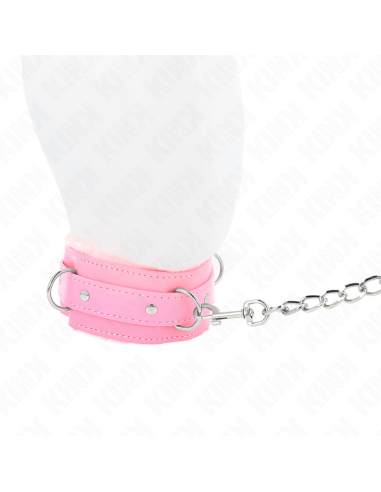 KINK - HALSBAND MIT LEINE 65 CM MIT EINSCHRÄNKUNGEN ROSA 36-42 CM X 5,5 CM 4 