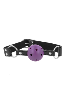 KINK - BREATHABLE BALL 4 CM GAG WITH DOUBLE RIVET PURPLE...