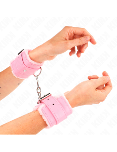 KINK - FUR LINED WRIST RESTRAINTS PINK WITH PINK BELT...