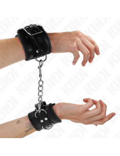 KINK - FUR LINED WRIST RESTRAINTS BLACK WITH BLACK BELT...