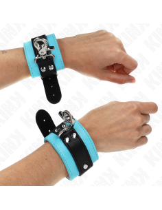 KINK - PREMIUM LOCKABLE WRIST RESTRAINTS BLACK / BLUE...