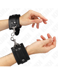 KINK - LOCKABLE DUNGEON WRIST RESTRAINTS BLACK ADJUSTABLE...