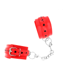 KINK - RED WRIST RESTRAINTS WITH BLACK HEART INLAY ADJUSTABLE 21-28 CM X 5.5 CM 3 