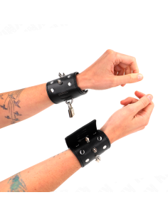 KINK - PUNK WRIST RESTRAINTS WITH SPIKES 25 X 6 CM