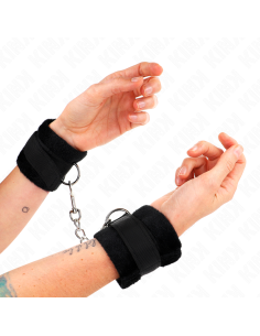 KINK - BEGINNER FUR HAND CUFFS BLACK 30 X 7 CM