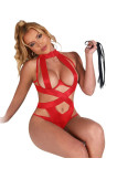 SUBBLIME - SEXY HALTER-BODY MIT HARNESS ROT S/M 4 